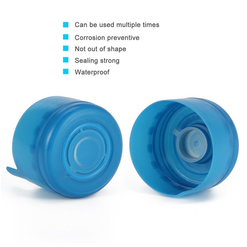 WINBOB 5PCS 55mm 3 and 5 Gallon Non-Spill Caps,Replacement Water Bottle Snap On Cap Anti Splash Peel 5 Piece - Image 4